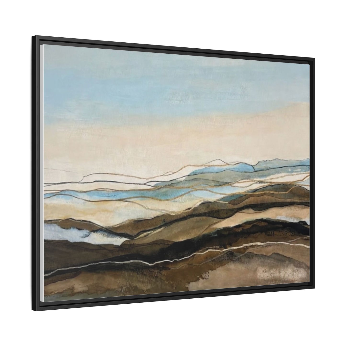Framed Matte Canvas Print — Abstract Coastal Landscape Wall Art