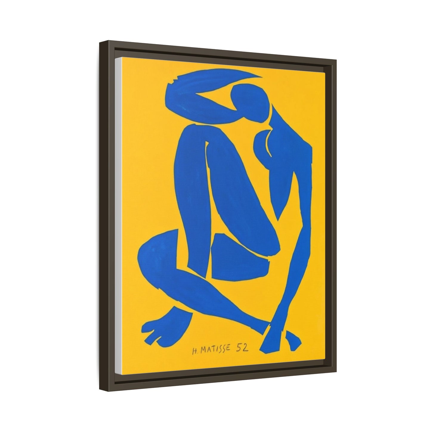Abstract Blue Nude Matte Canvas Wall Art, Framed
