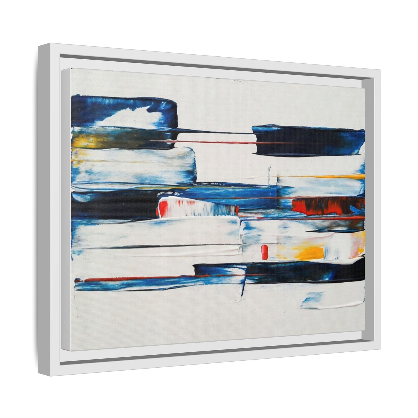 Abstract Coastal Brushstrokes Framed Canvas Print