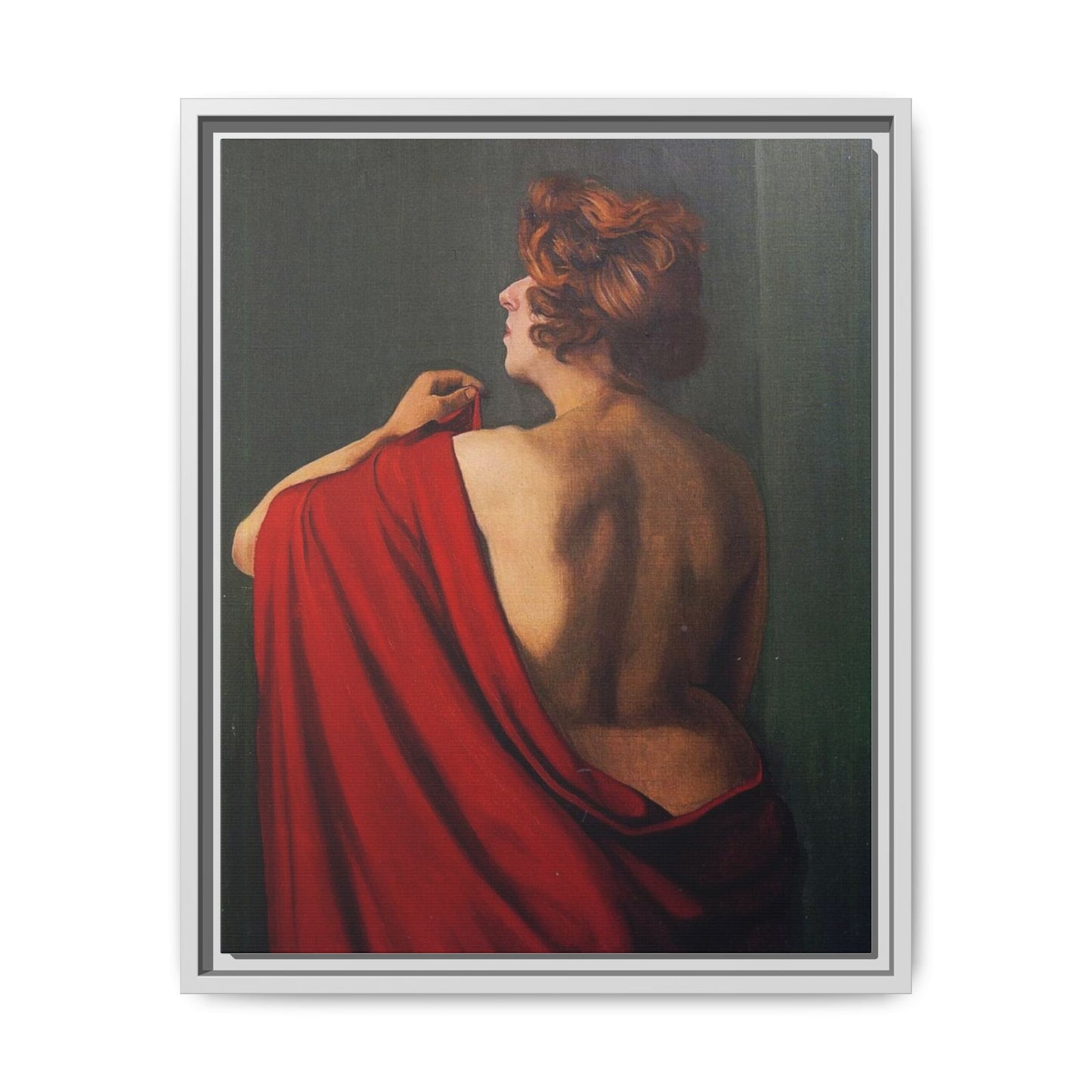 Femme au châle rouge by Félix Vallotton Framed Matte Canvas Wall Art Print