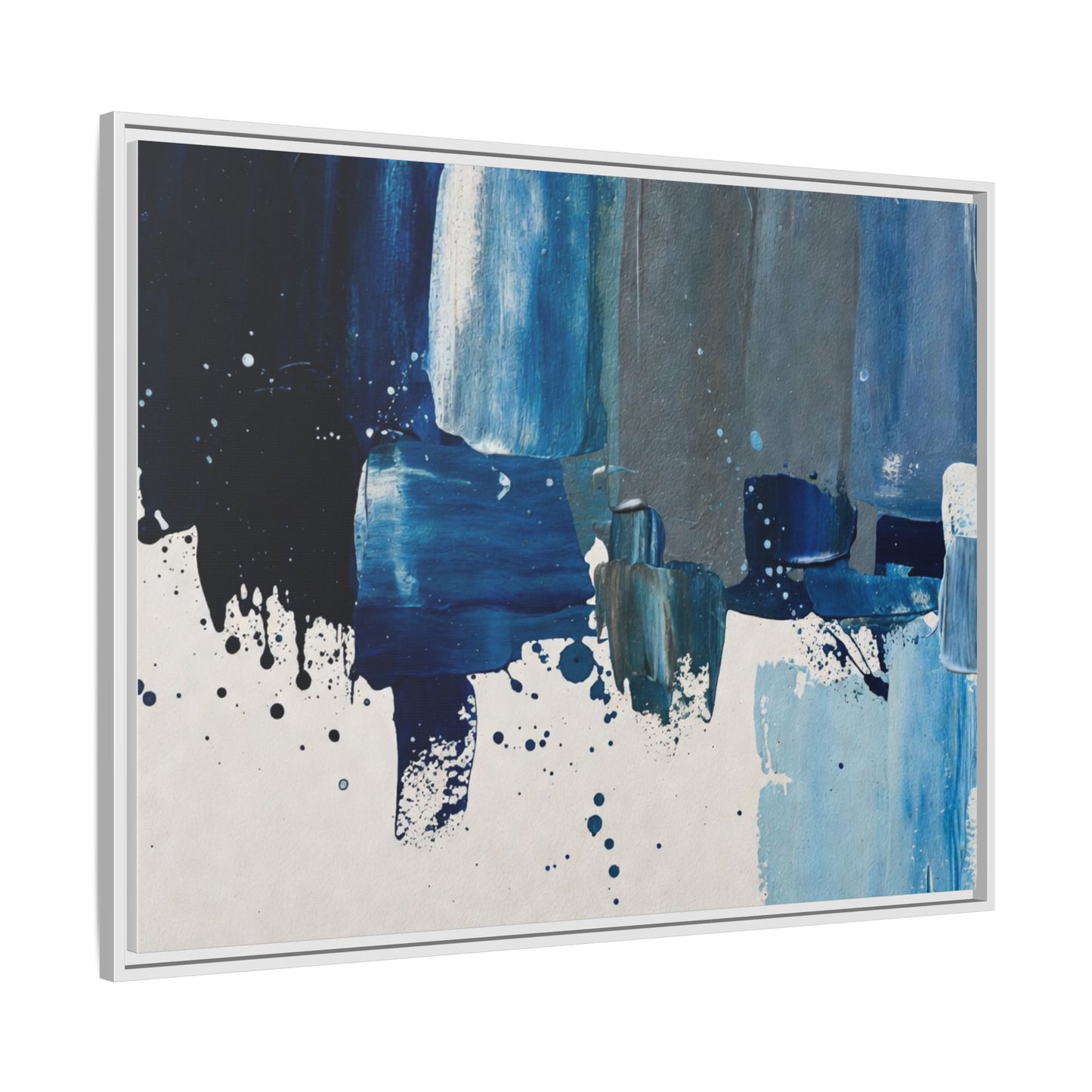 Abstract Blue Ocean Matte Canvas Framed Wall Art