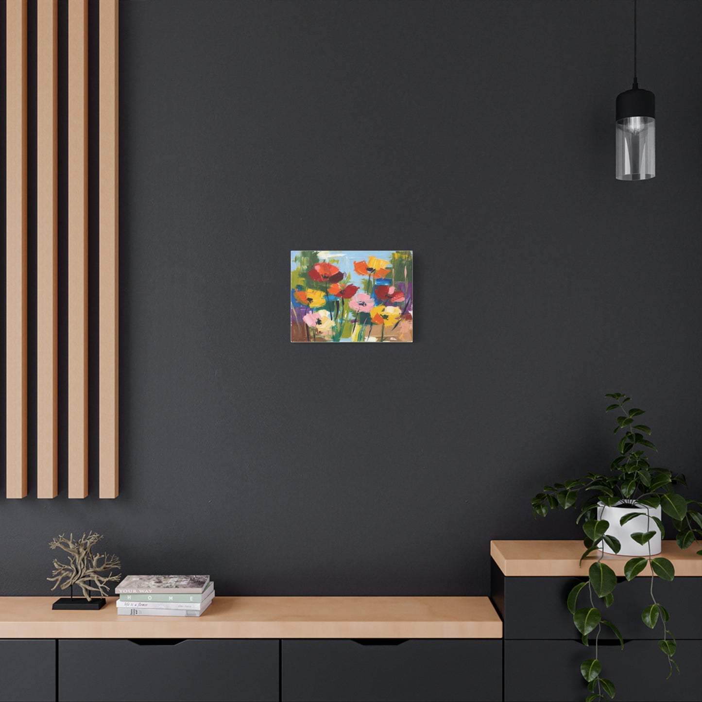 Colorful Abstract Floral Canvas Wall Art — Matte Stretched 1.25"