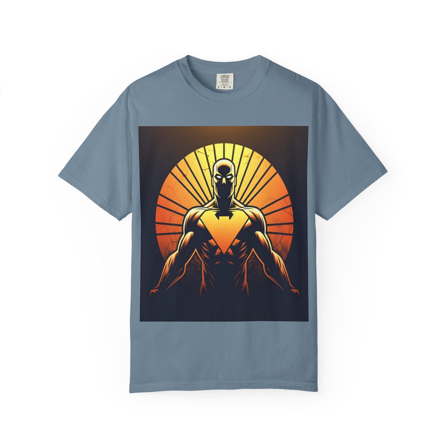 Superhero Sunrise T-Shirt — Bold Chest Emblem Graphic