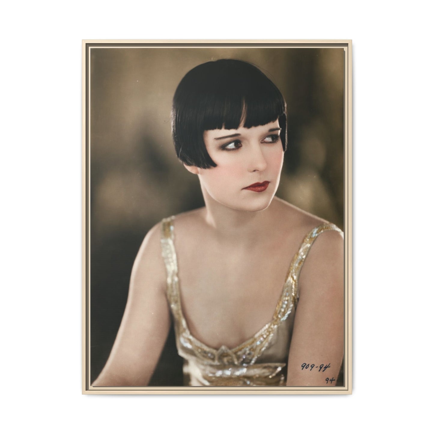 Vintage Louise Brooks Portrait Matte Canvas Framed Wall Art