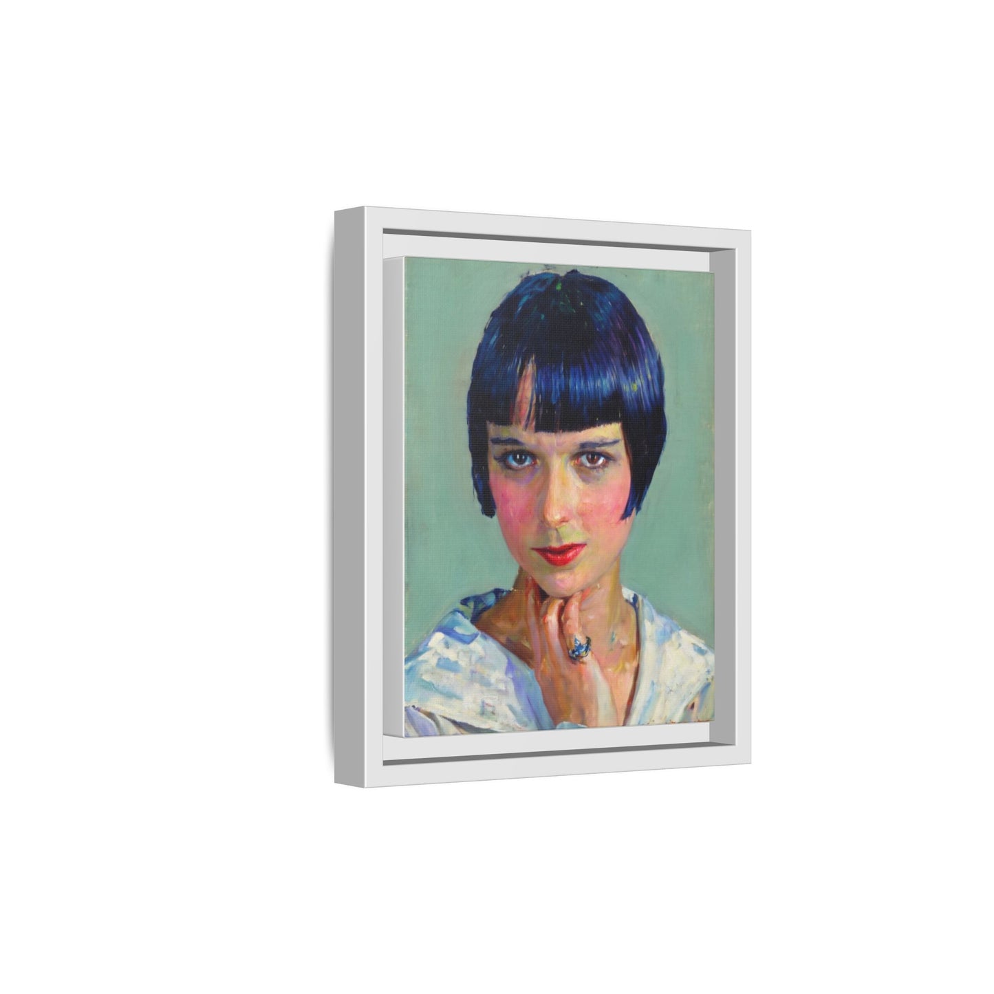 Framed Matte Canvas Portrait Print — Vintage Flapper Woman
