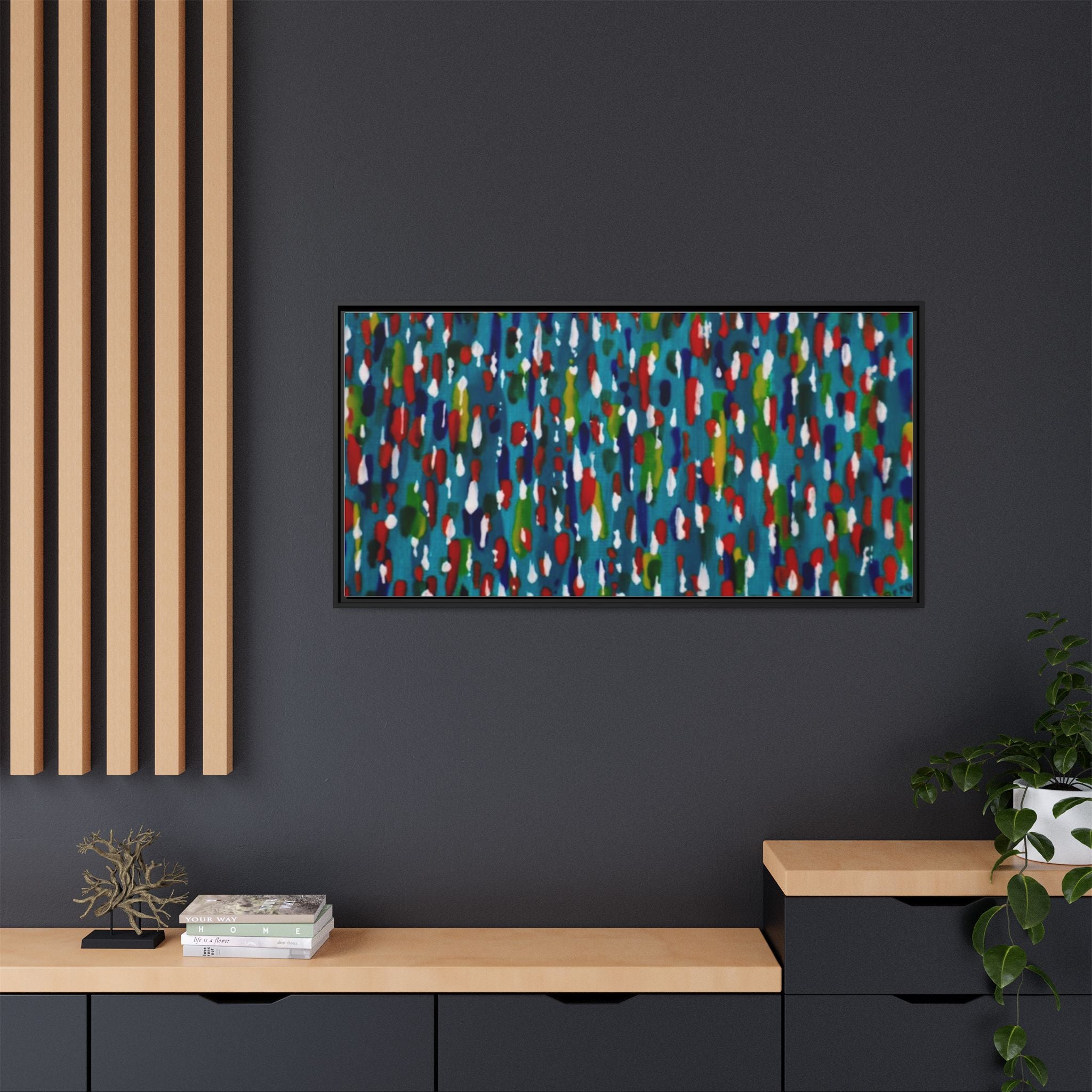 Colours Of The Soul Reflecting On Water by Ariel Chavarro Avila Matte Canvas Framed Art