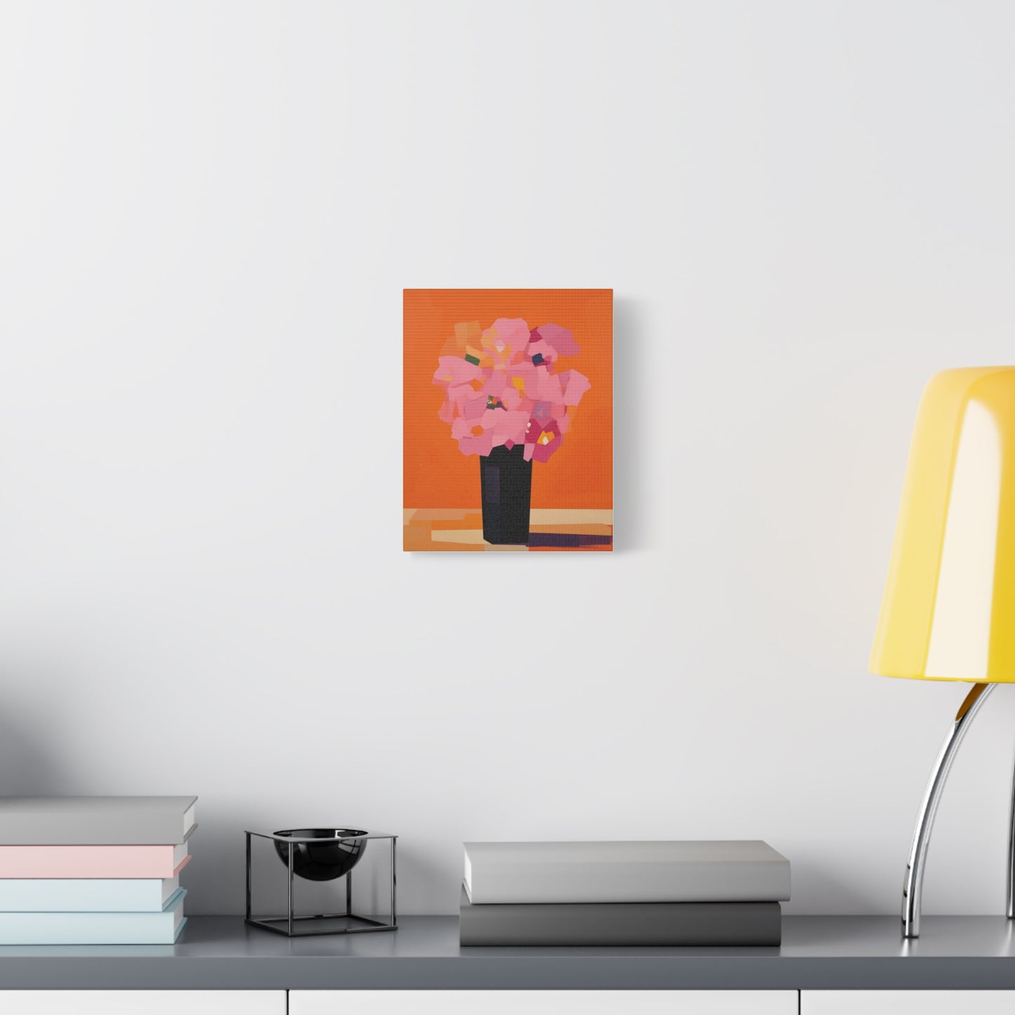 Modern Pink Flowers Canvas Print — Abstract Floral Wall Art
