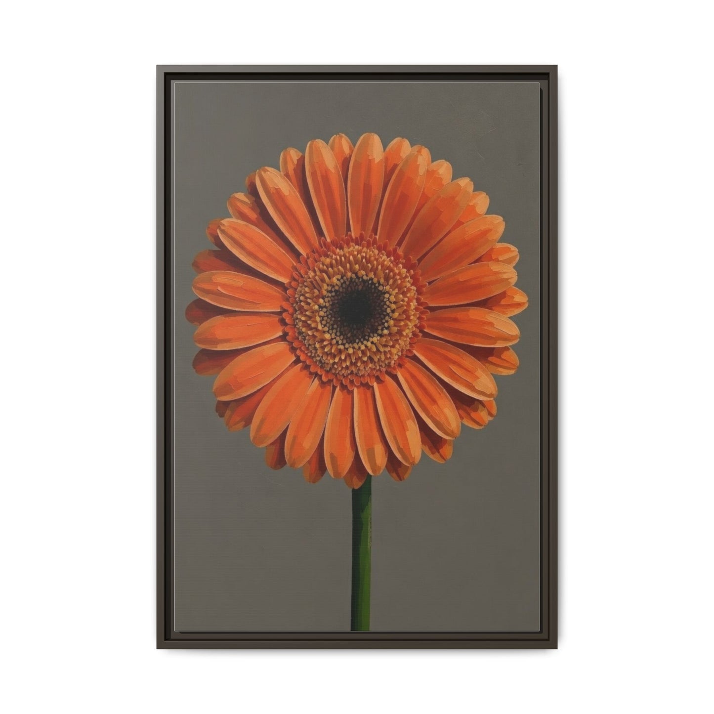 Orange Gerbera Daisy Matte Canvas Print (Framed)