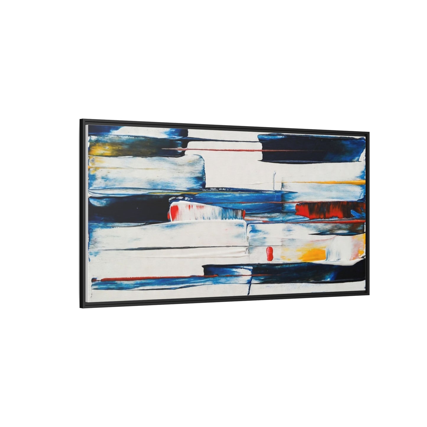 Abstract Coastal Brushstrokes Framed Canvas Print