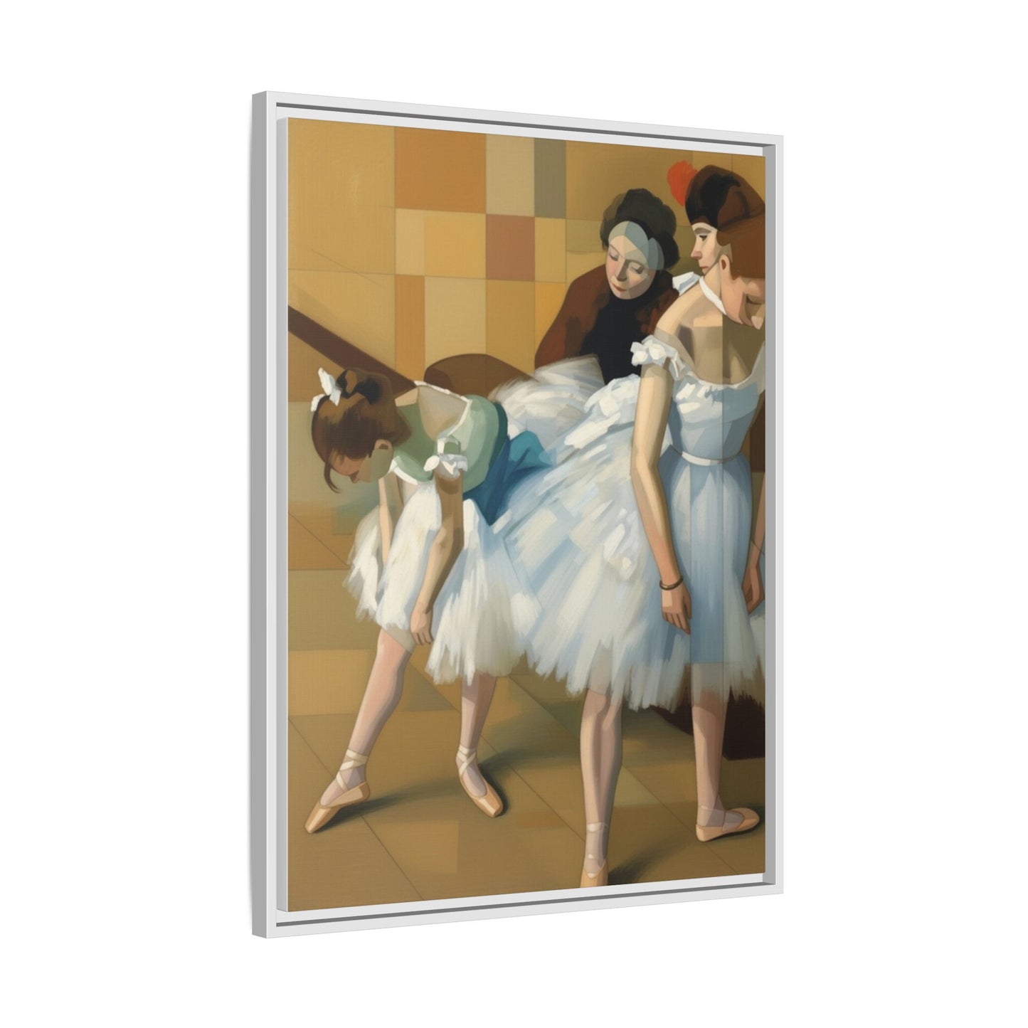 Ballet Dancers Matte Framed Canvas – Impressionist Dance Wall Art