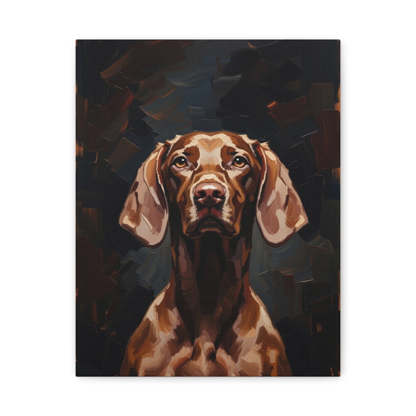 Chocolate Vizsla Canvas Wall Art — Matte Stretched Dog Portrait