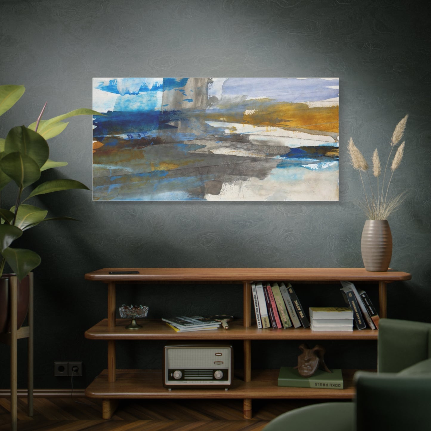 Abstract Coastal Blue Matte Canvas Print — Stretched 1.25" Wall Art