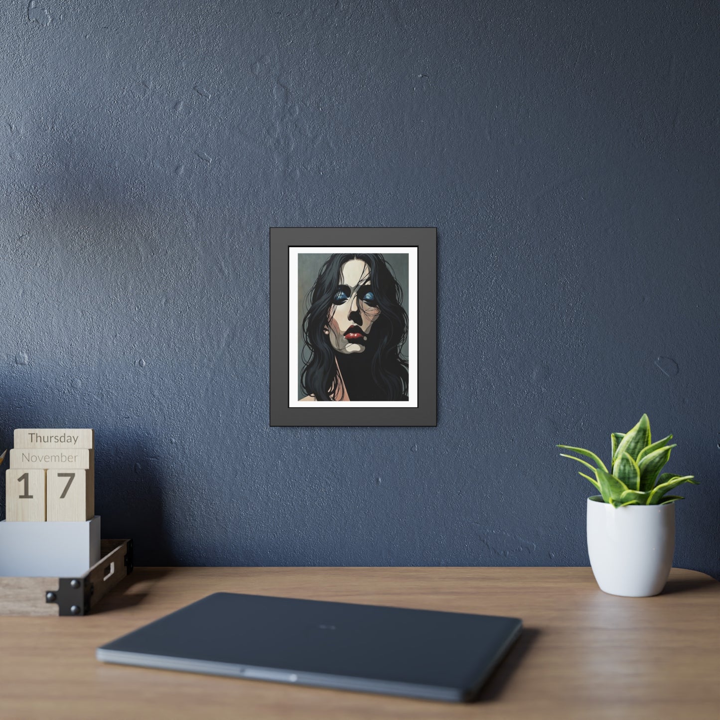 Framed Poster — Moody Portrait Art Print (Dark Feminine Wall Decor)