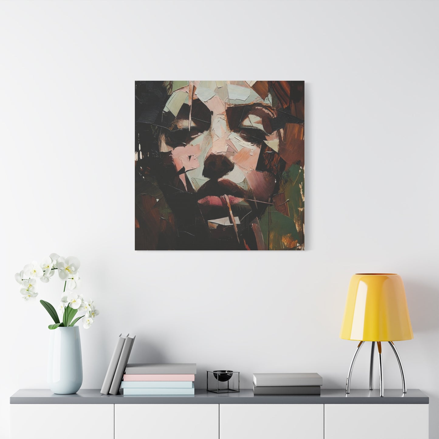 Abstract Portrait Matte Stretched Canvas (1.25") — Contemporary Textured Face Art