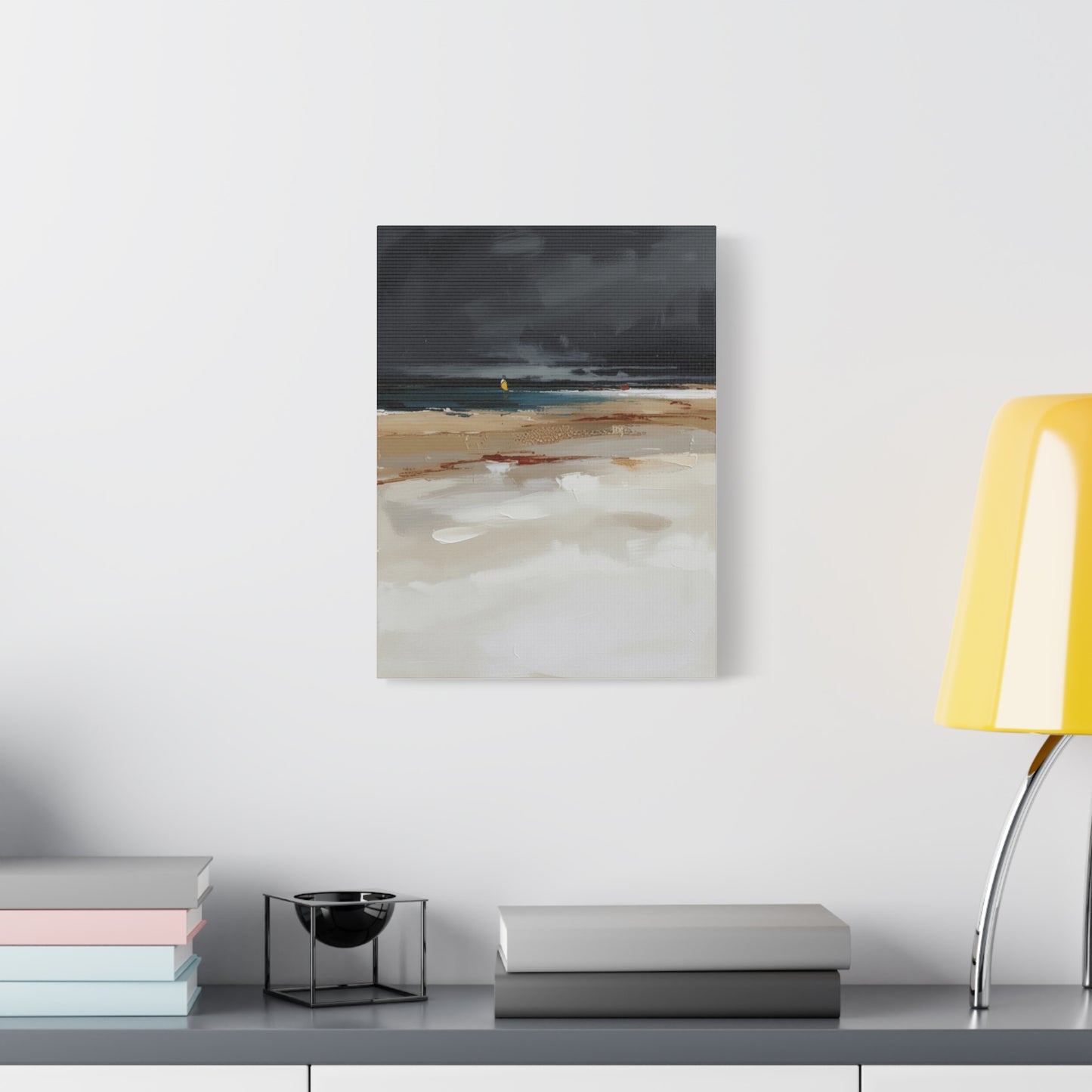 Beachscape Canvas Art — Stormy Seascape Matte Stretched Wall Art