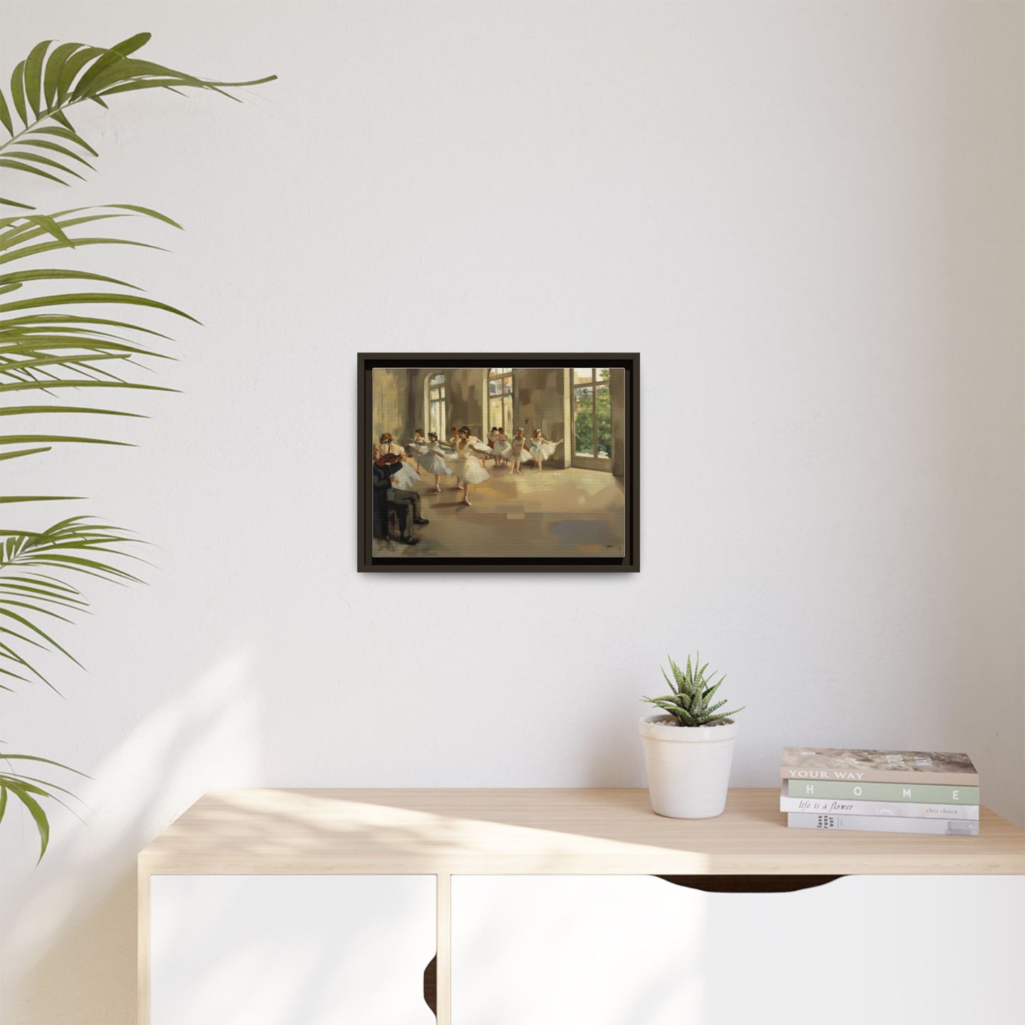 Framed Matte Canvas Print — Ballet Class Scene (Impressionist Dancers)