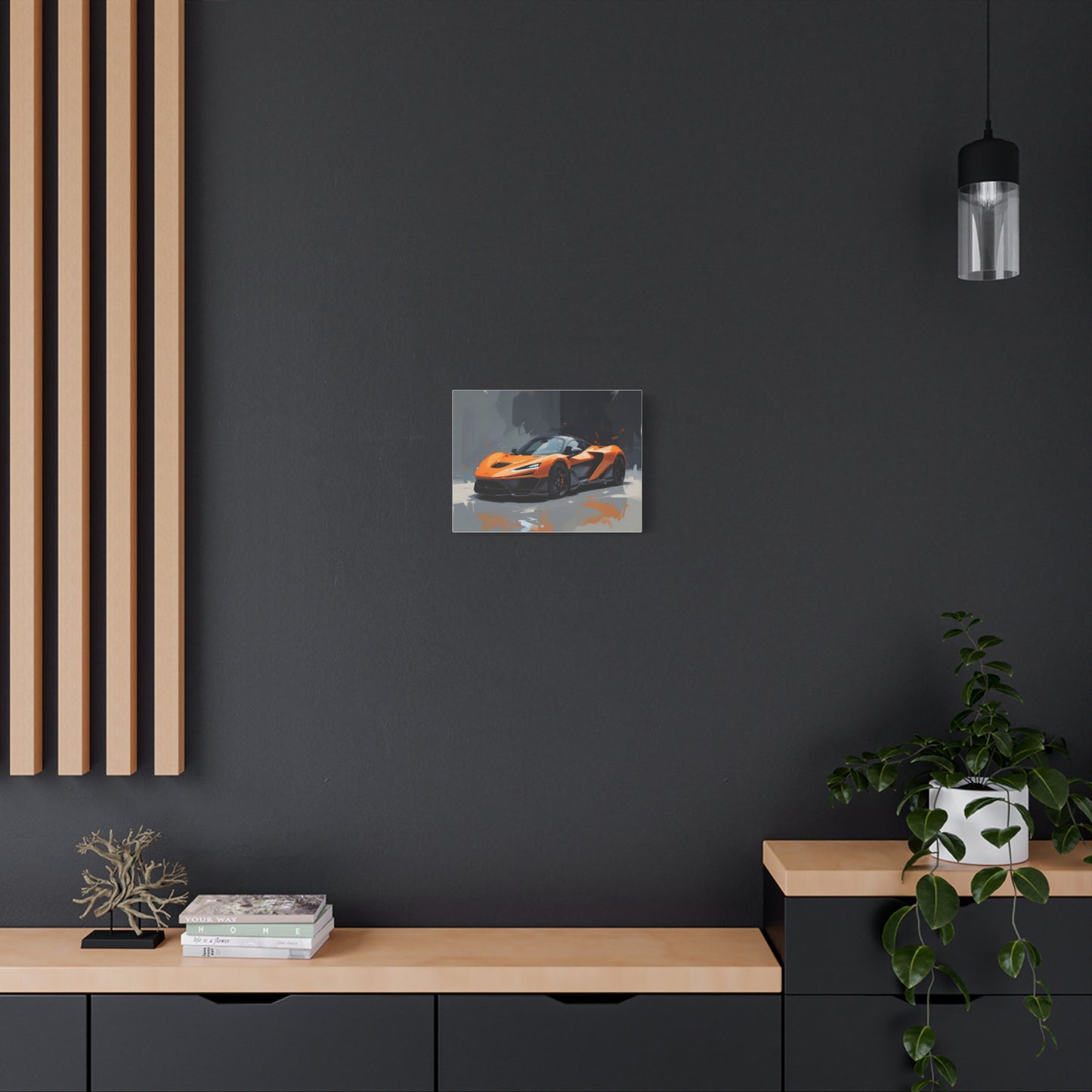 Orange Supercar Matte Canvas Wall Art – Stretched 1.25" Sports Car Print
