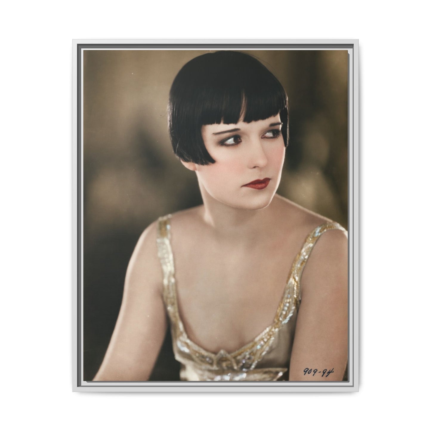 Vintage Louise Brooks Portrait Matte Canvas Framed Wall Art