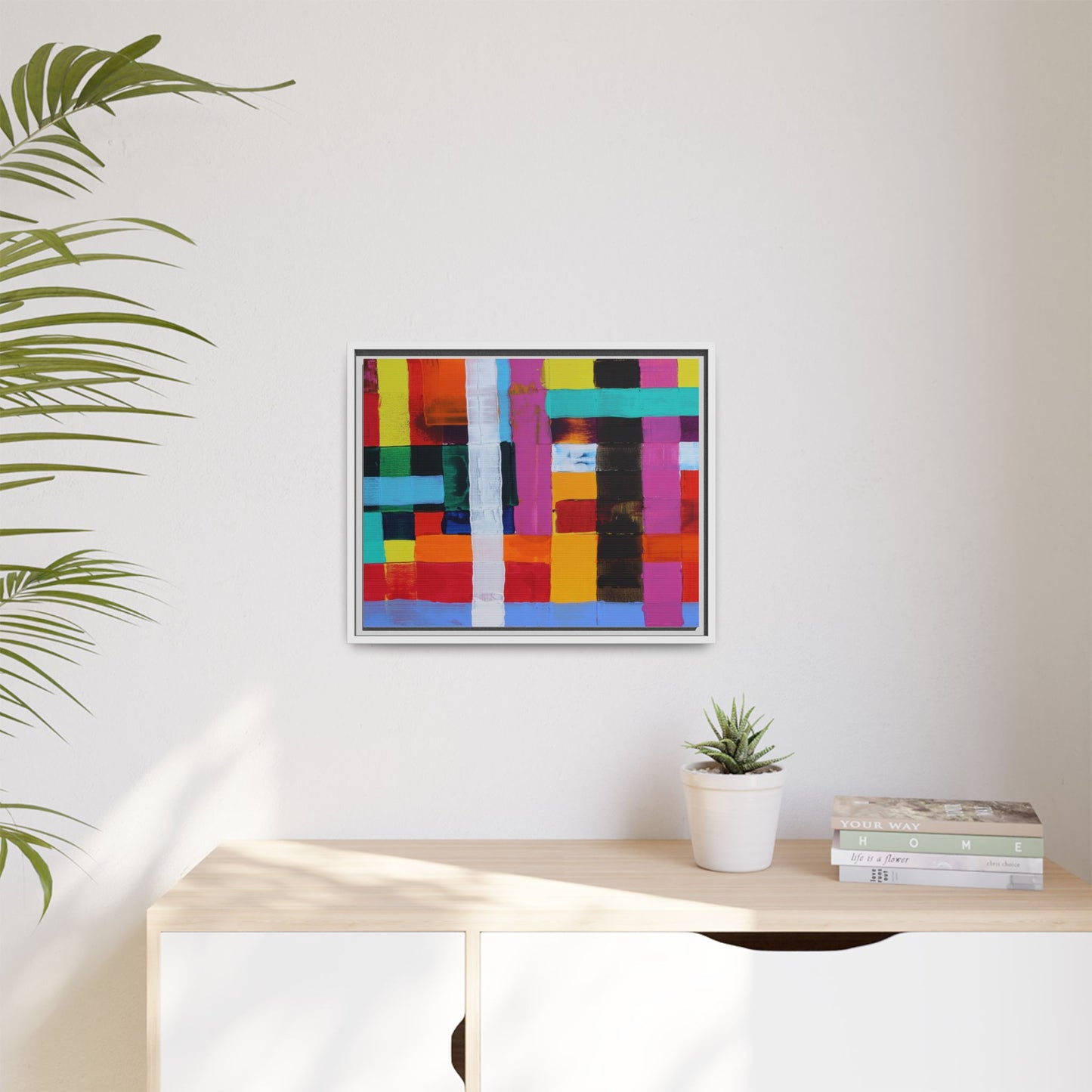 Farbfeld Malerei (Acryl) by Unknown Artist Matte Framed Canvas Wall Art Print