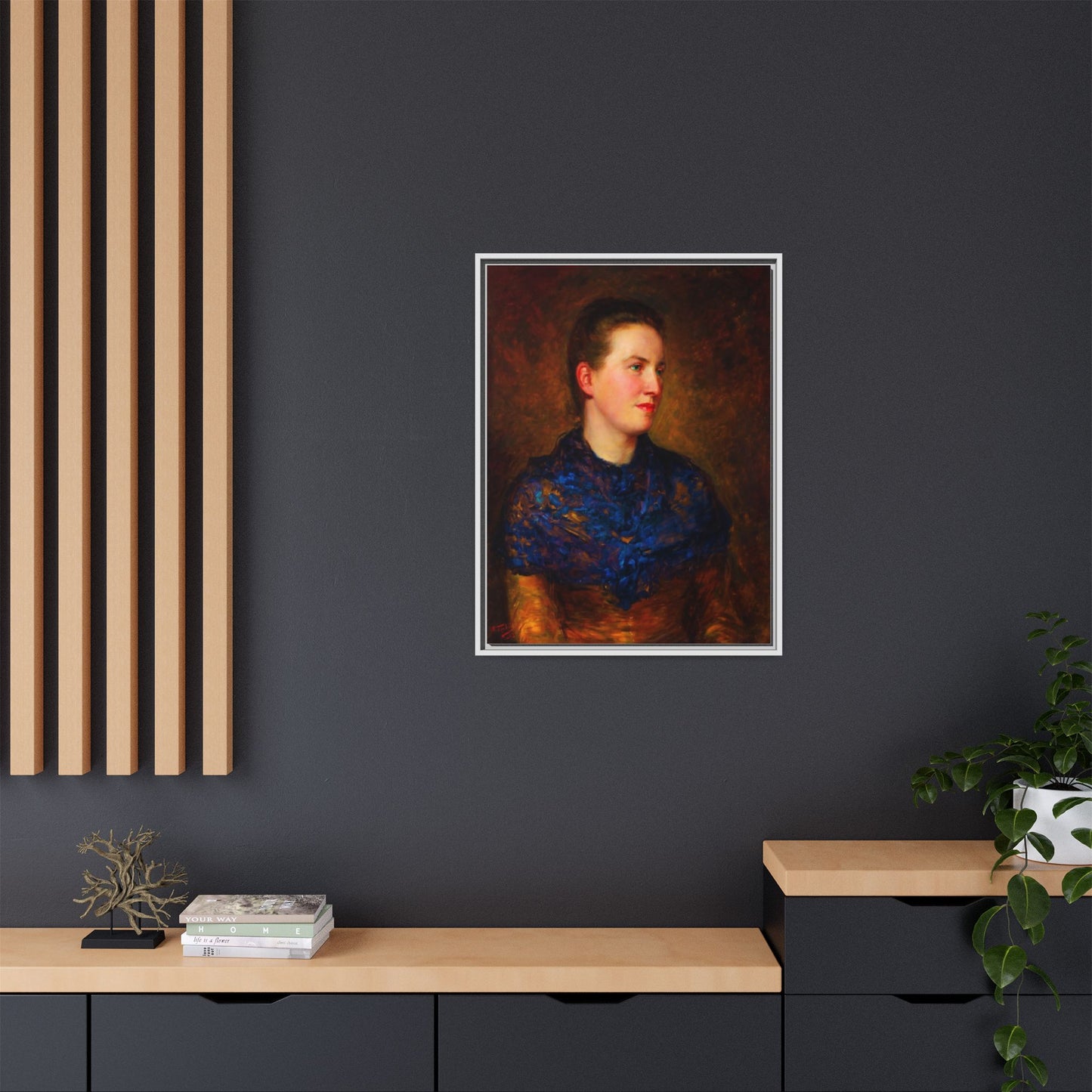 Framed Matte Canvas Portrait Print — Classic Victorian Woman Wall Art