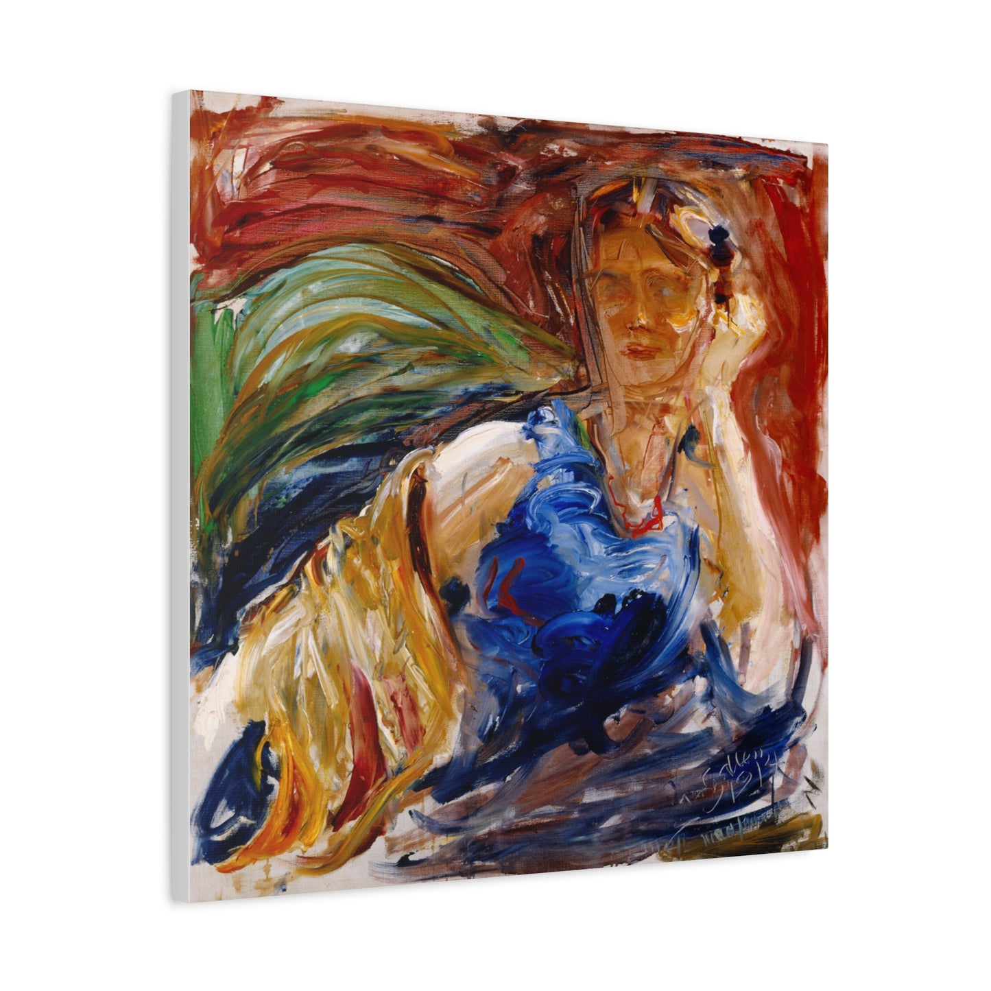 Portrait of hyllis Sjostrom by Akseli Gallen-Kallela Canvas Wall Art Print