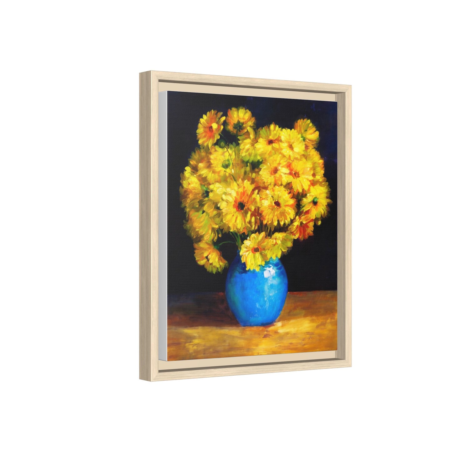 Yellow Daisy Bouquet Matte Canvas Framed Wall Art