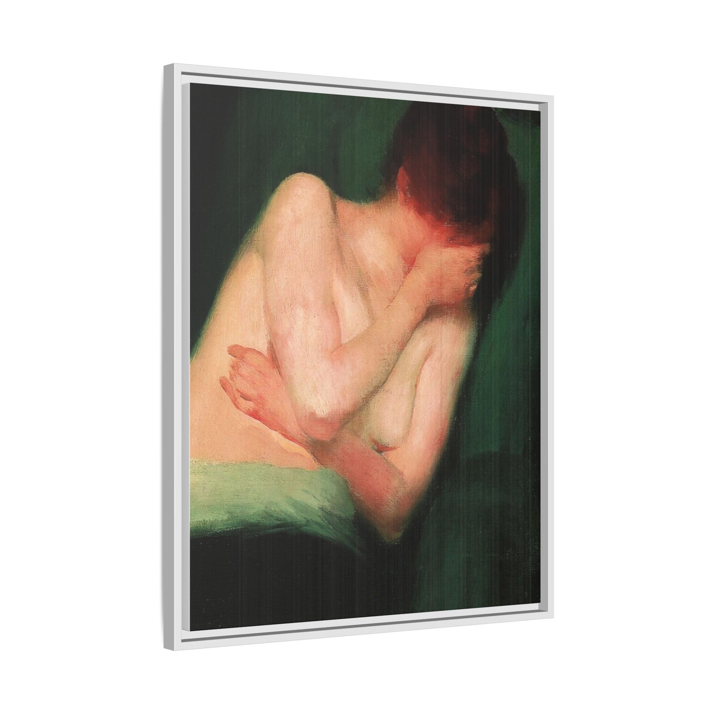 Female Nude by János Vaszary Framed Matte Canvas Wall Art Print