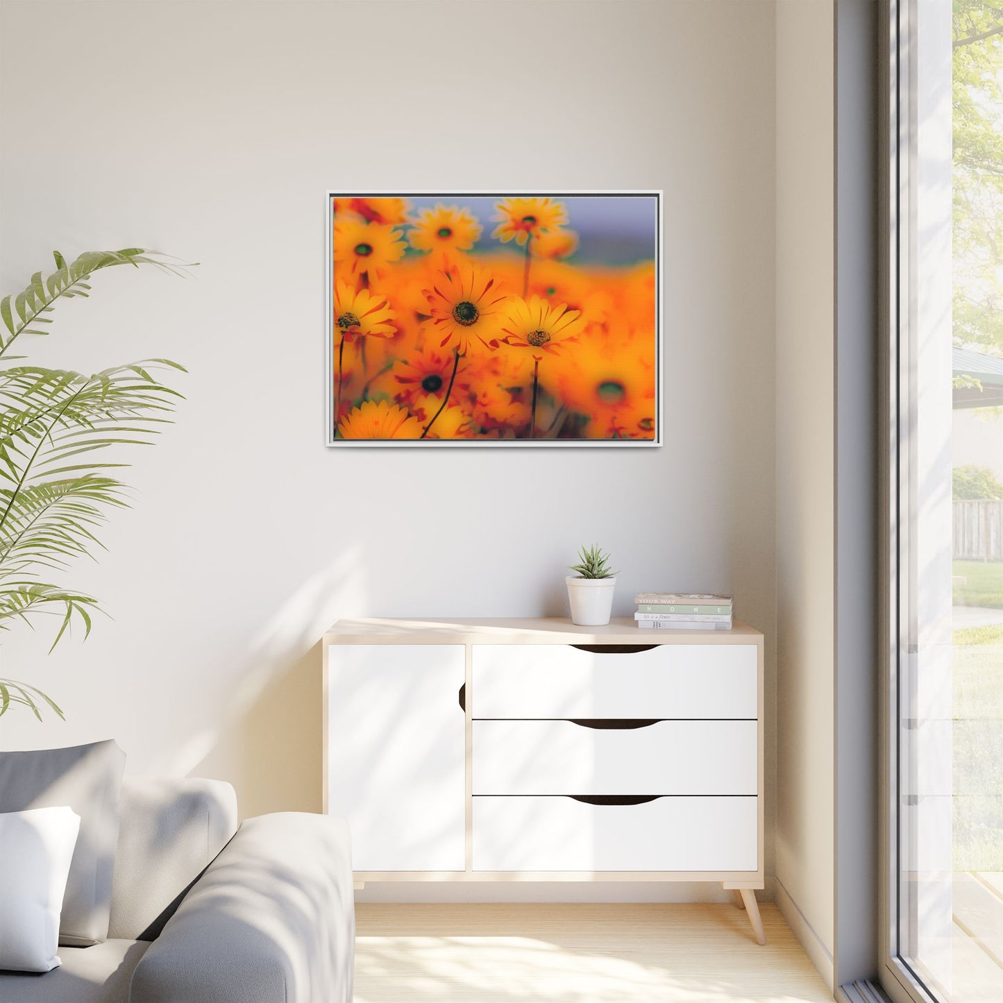 Bee Garden by Norman Barrett Framed Matte Canvas Wall Art Print