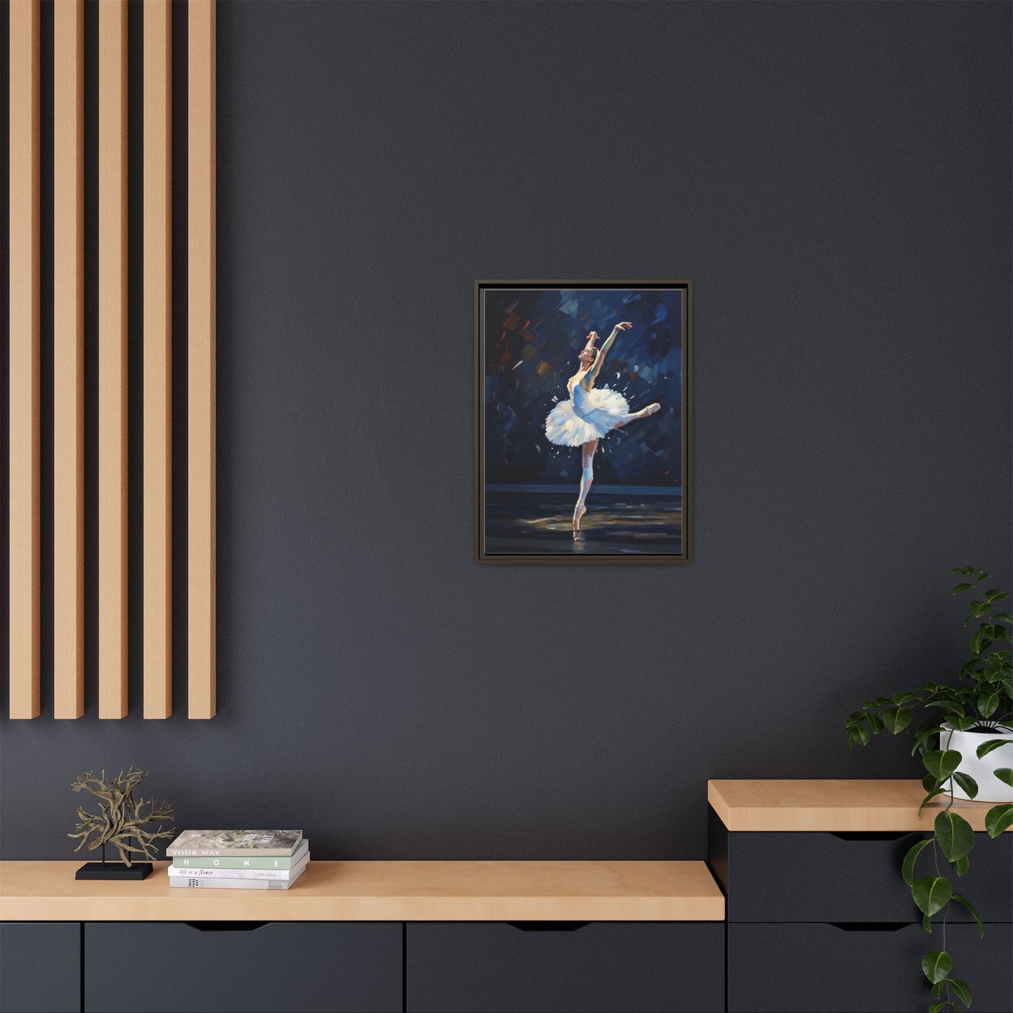 Ballerina Ballet Canvas Print — Framed Matte Wall Art