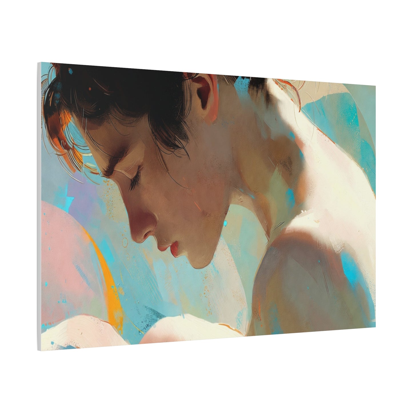 Dreamy Portrait Matte Canvas Print — Serene Female Profile Wall Art, Stretched 1.25"