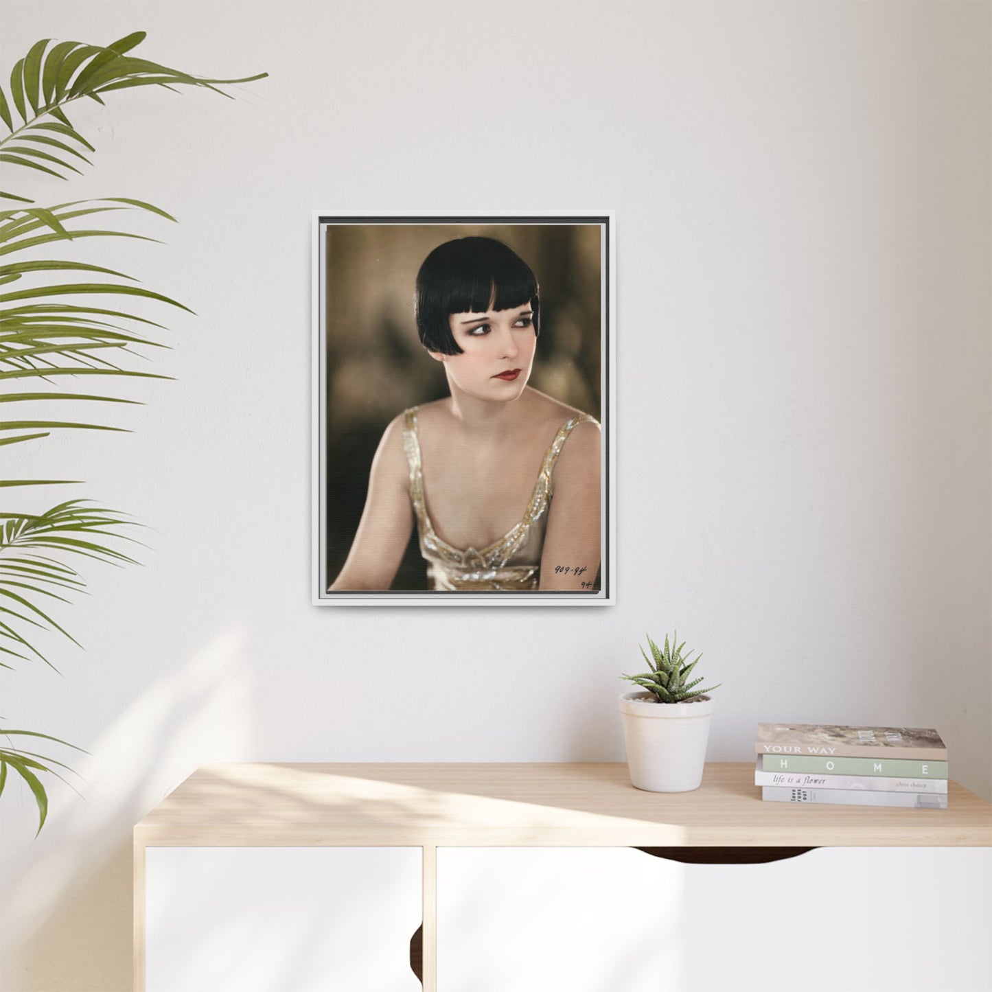 Vintage Louise Brooks Portrait Matte Canvas Framed Wall Art