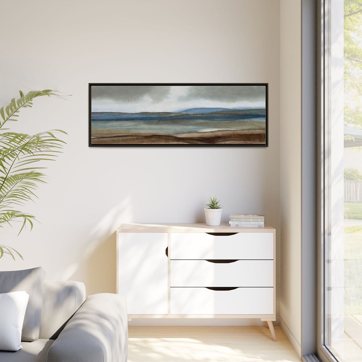 Matte Canvas Landscape, Framed (Multi-color)