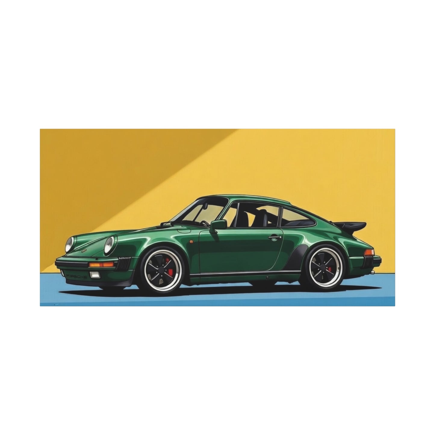 Vintage Green Porsche Art Print - Matte Stretched Canvas