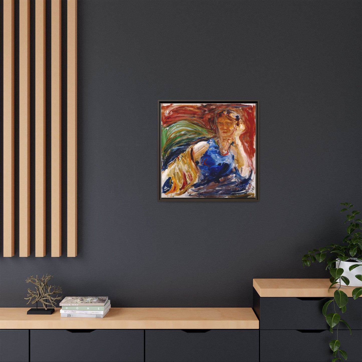 Portrait of hyllis Sjostrom by Akseli Gallen-Kallela Canvas Matte Framed Wall Art Print