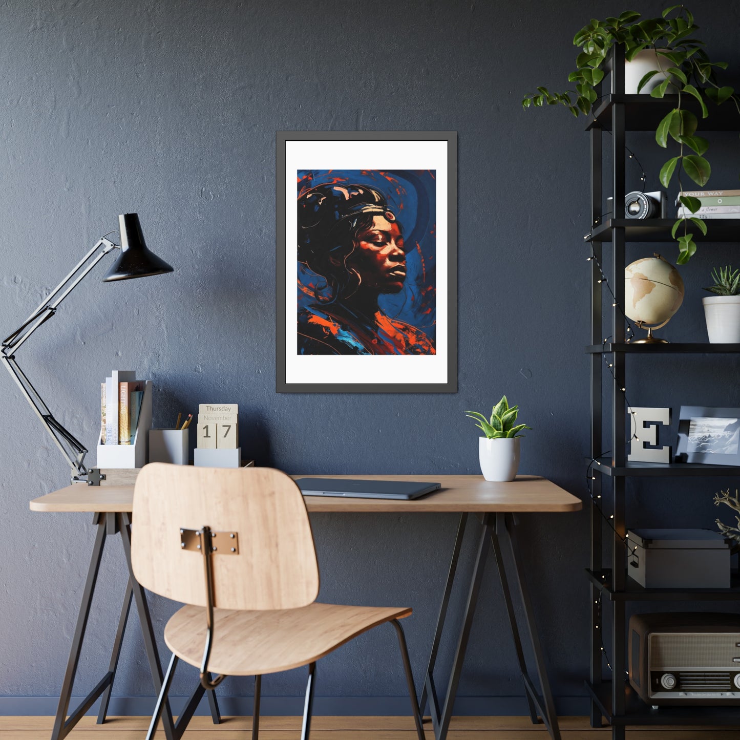 Framed Art Poster — Bold Abstract Portrait Wall Art