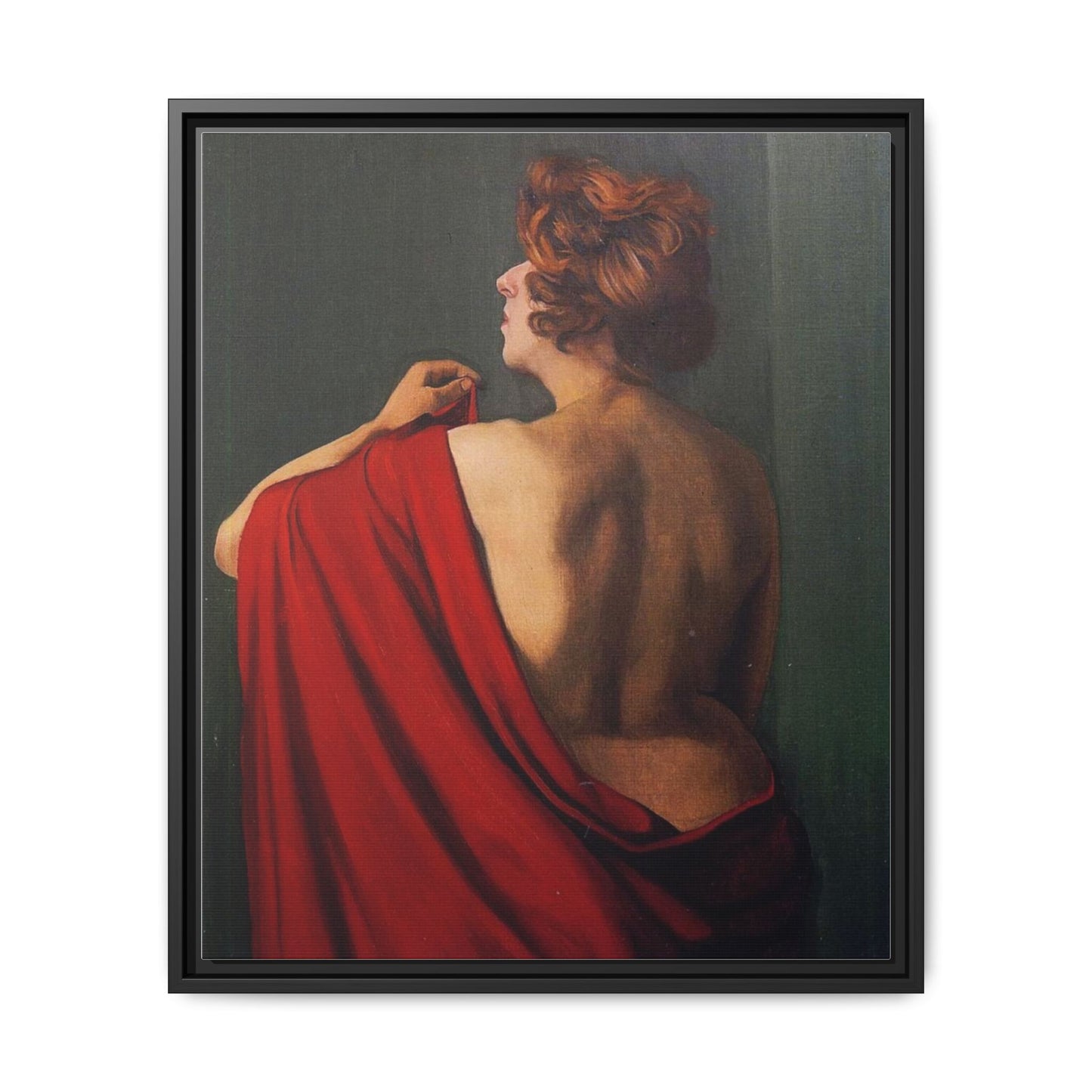 Femme au châle rouge by Félix Vallotton Framed Matte Canvas Wall Art Print