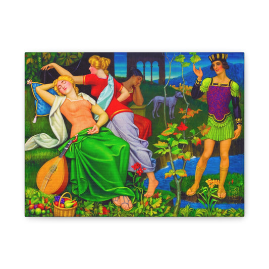 Colorful Renaissance-Inspired Matte Stretched Canvas Art