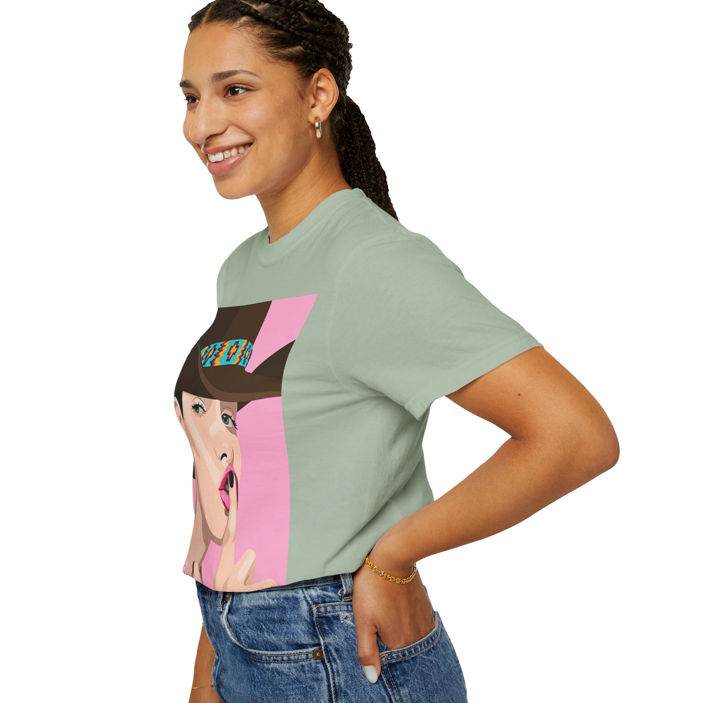 Cowgirl Pop Art T-Shirt — Pink 'Shh' Graphic Tee