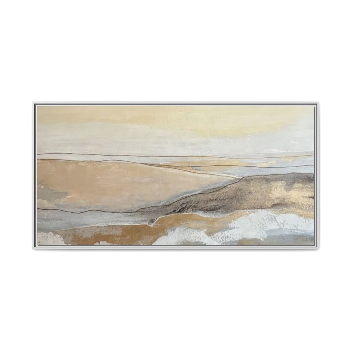 Framed Abstract Coastal Landscape Matte Canvas Wall Art