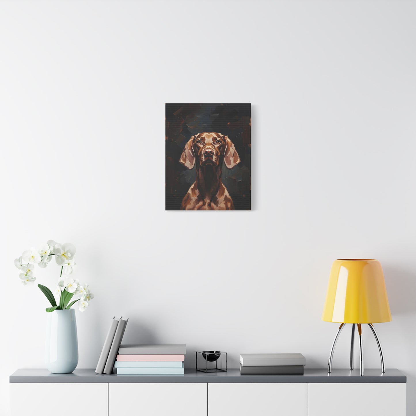 Chocolate Vizsla Canvas Wall Art — Matte Stretched Dog Portrait