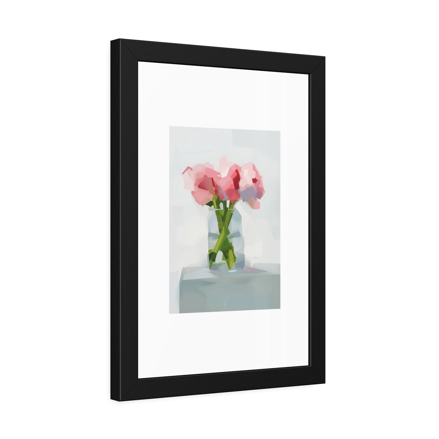 Framed Poster — Pink Floral Still Life Art Print (Modern Minimal)