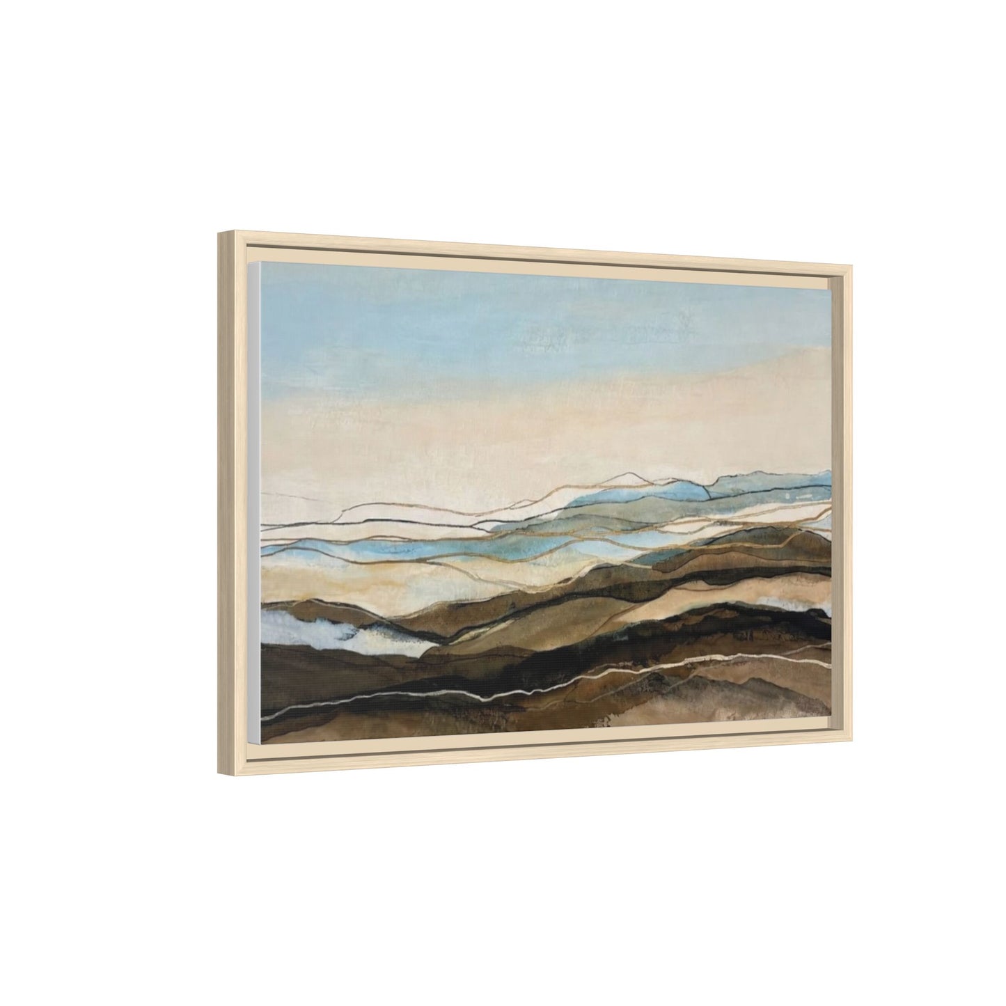Framed Matte Canvas Print — Abstract Coastal Landscape Wall Art
