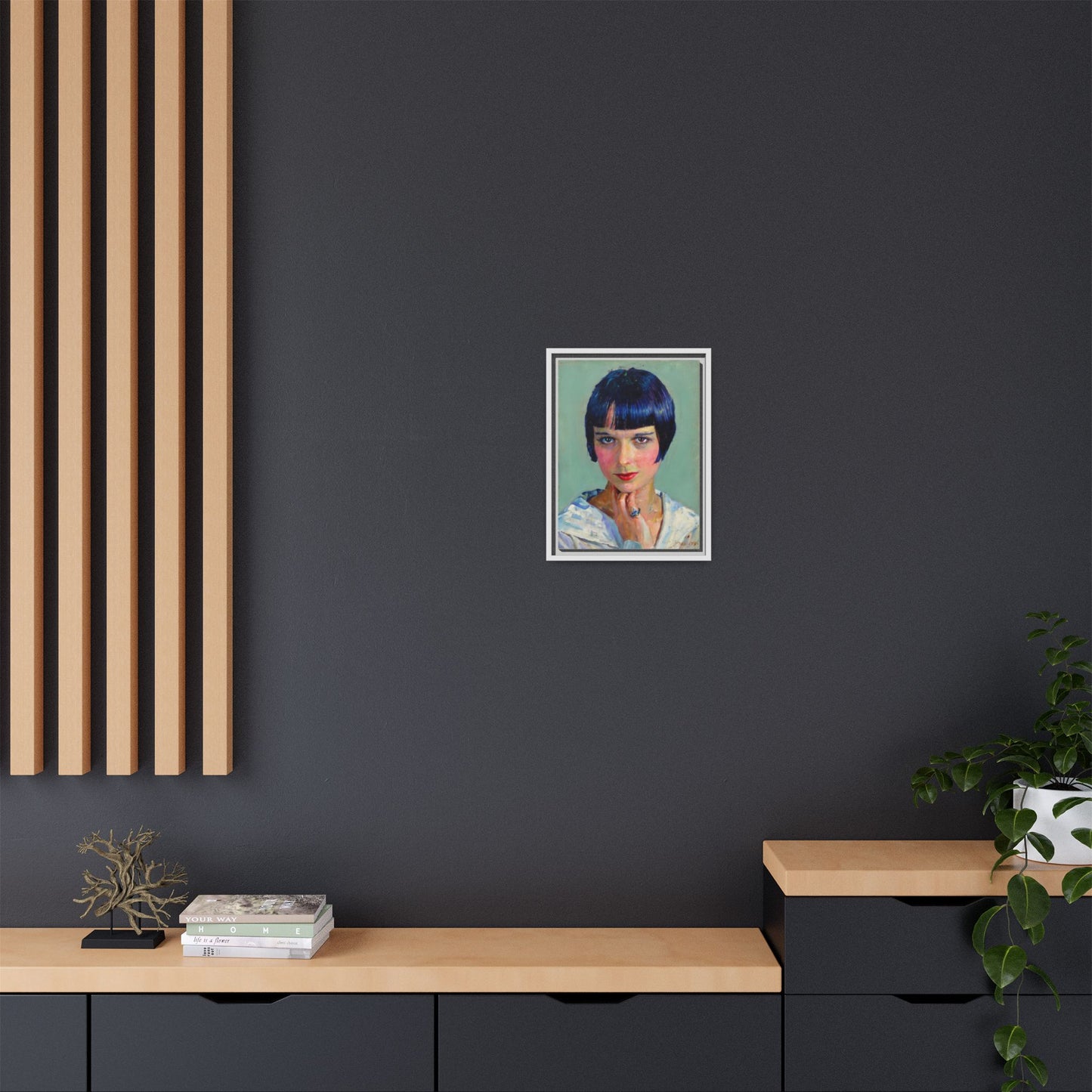 Framed Matte Canvas Portrait Print — Vintage Flapper Woman