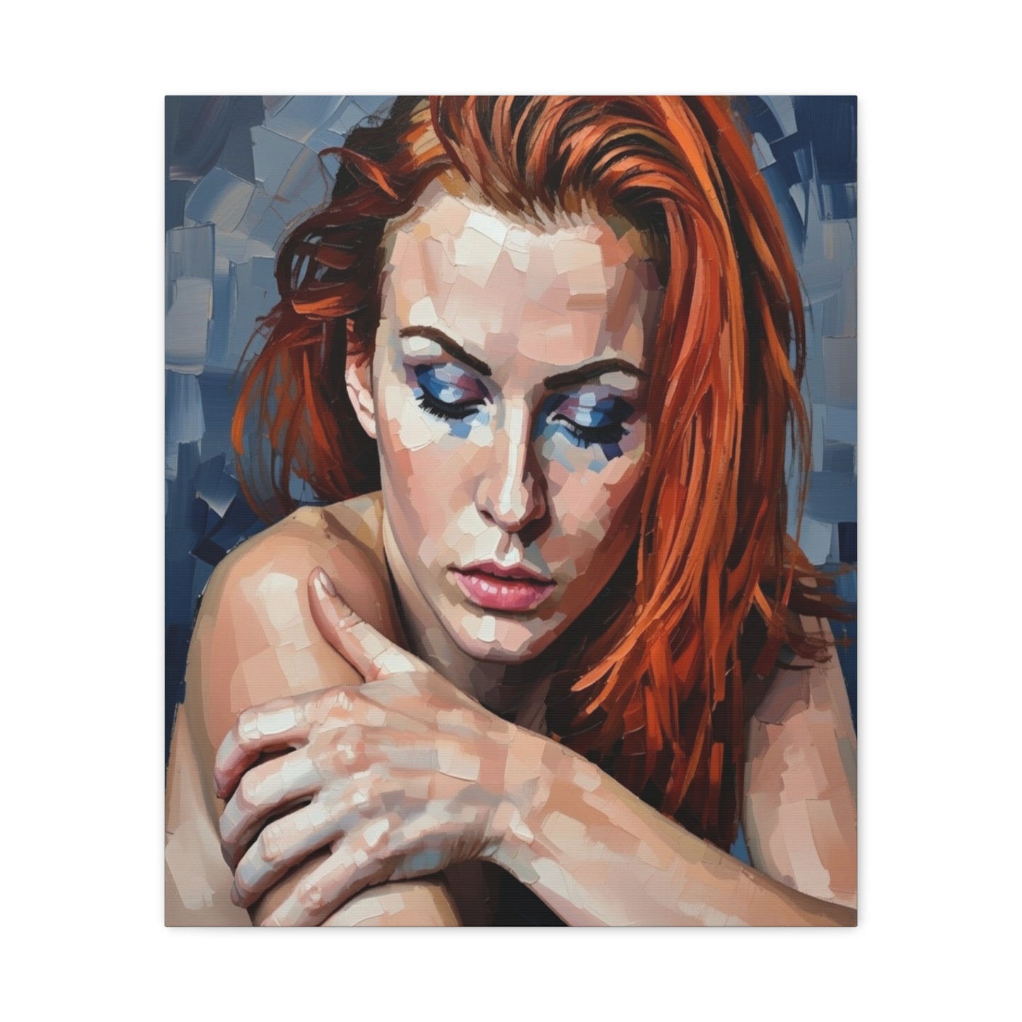 Red-Headed Woman Portrait Canvas Print — Matte Stretched Wall Art