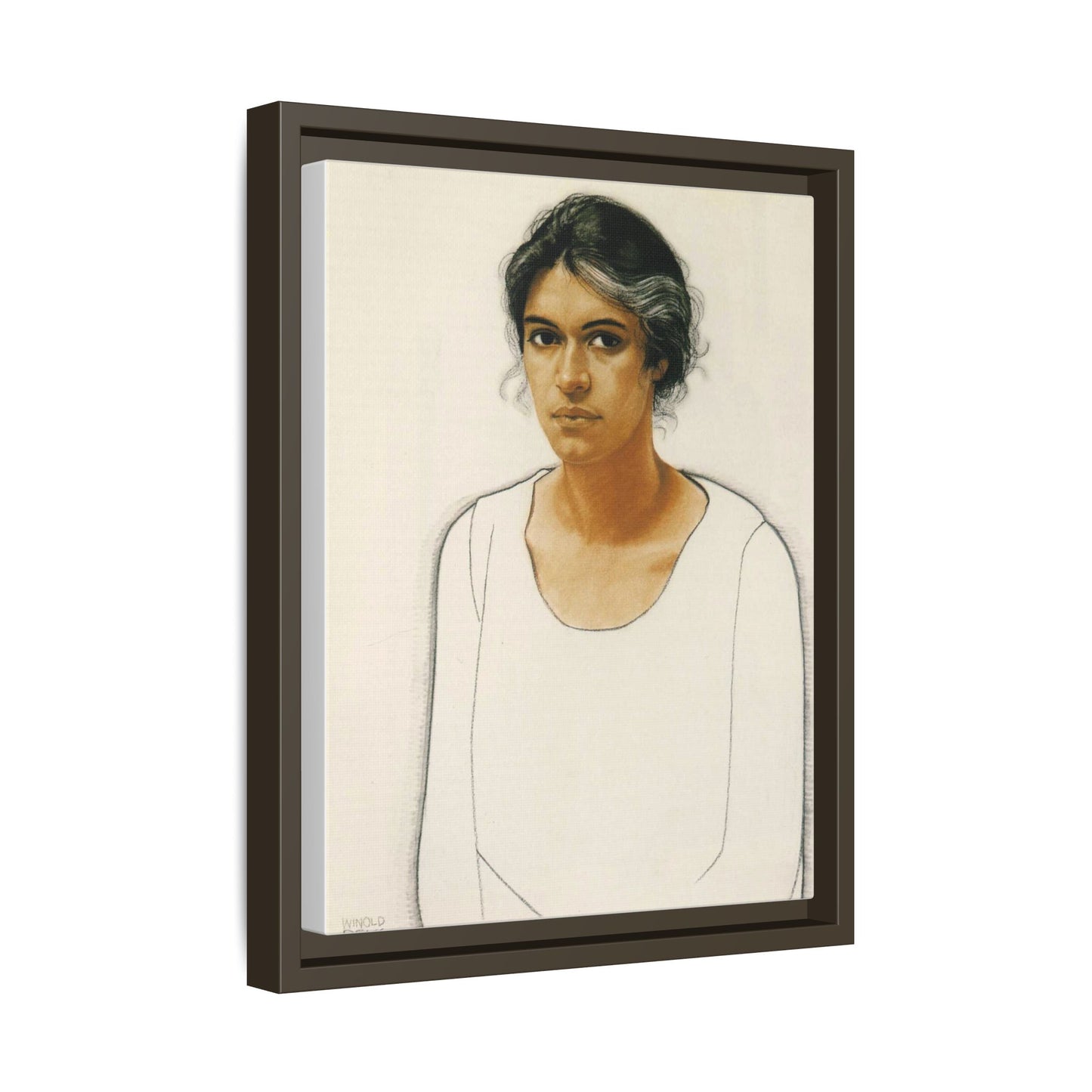 Portrait of a Woman by Winold Reiss Framed Matte Canvas Portrait Print