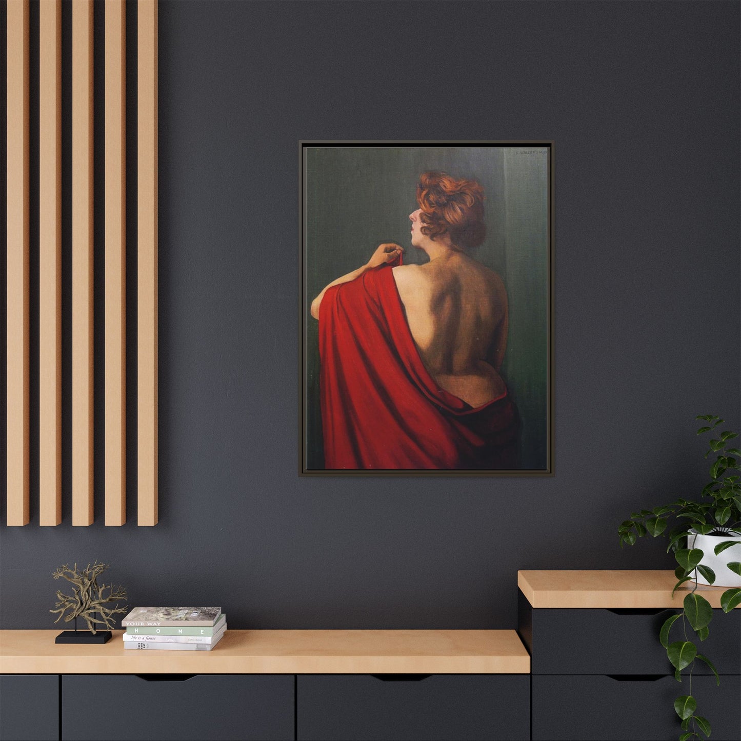 Femme au châle rouge by Félix Vallotton Framed Matte Canvas Wall Art Print