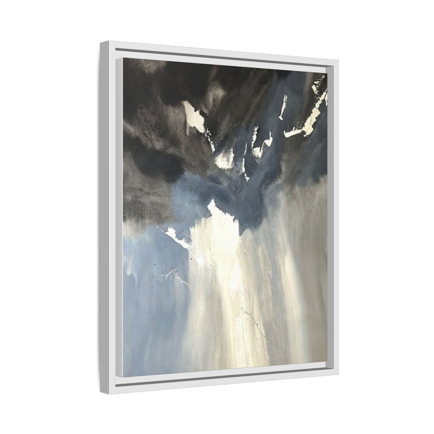 Framed Matte Canvas Art — Moody Abstract Sky Painting