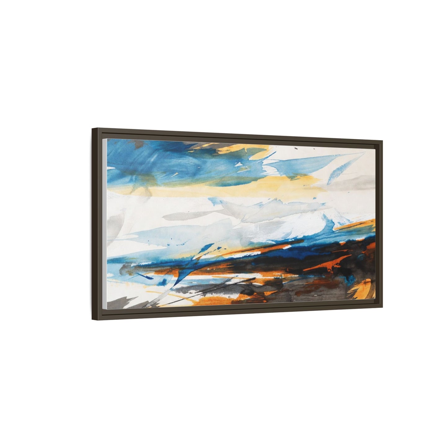 Abstract Coastal Waves Matte Canvas Framed Wall Art