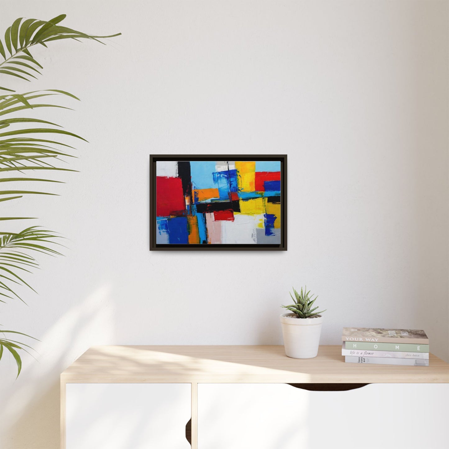 Abstract Color Block Matte Canvas Framed Wall Art