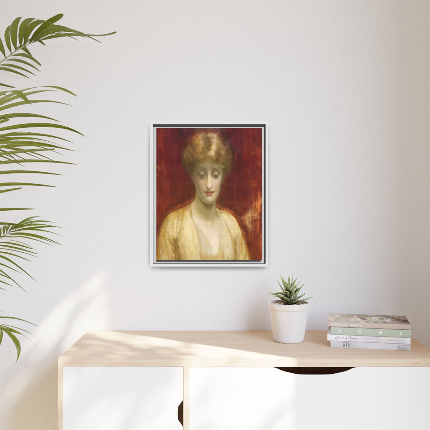 Mrs Williams by Lord Frederic Leighton Framed Matte Canvas Portrait Wall Art Print